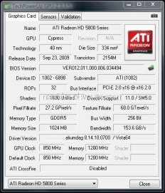 Sapphire Radeon HD 5870 1 GB GDDR5 2. ATI RV870 2