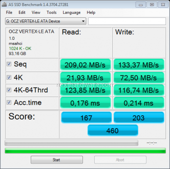 OCZ Vertex Limited Edition 100 GB 9. Test: AS SSD BenchMark 3
