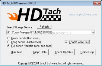 Corsair Flash Voyager GT 128GB 7. Test HD Tach RW v.3.0.1.0 1