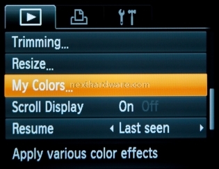 Super Test, Canon PowerShot G11 10. Modalità Playback - Funzioni 2 - i-Contrast, Trimming e My Colors 5
