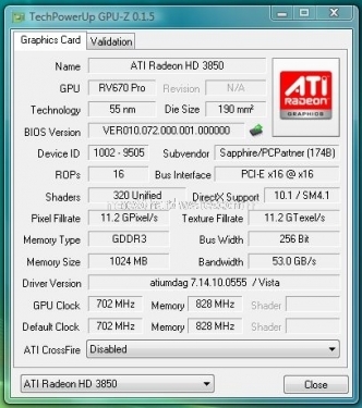 Sapphire HD3850 1 GB - Anteprima 13. Overclock 1