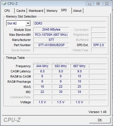 Comparativa kit DDR3 2x2GB 4. Supertalent ProjectX W1800UX4GP 6
