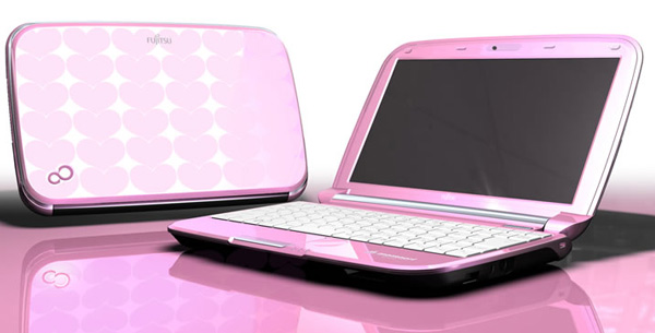 Fujitsu MH380 Pretty Pink, un netbook con i cuori sulla cover 1