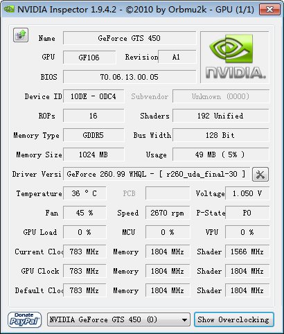 Rilasciata la versione 1.9.4.2. di NVIDIA Inspector 1