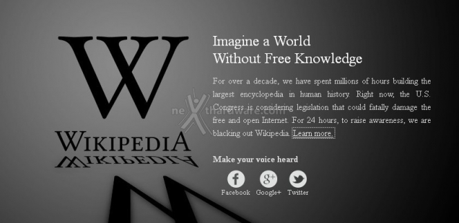 Wikipedia, Google ed altri grandi portali protestano contro la SOPA 1