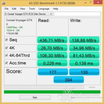 Corsair Flash Voyager GTX 128GB 8. AS SSD Benchmark 3