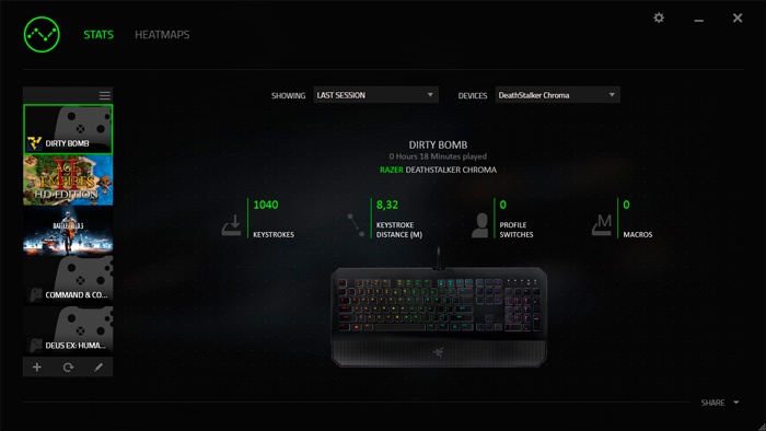 razer synapse only showing stats