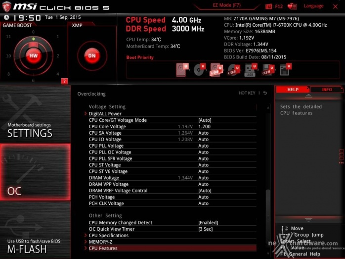 MSI Z170A GAMING M7  8. UEFI BIOS - Overclock 5