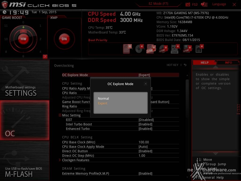 Msi Z170a Gaming M7 8 Uefi Bios Overclock Recensione 