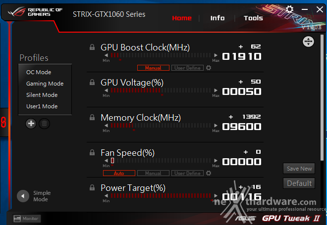 ASUS ROG STRIX GeForce GTX 1060 OC | 16. Overclock | Recensione