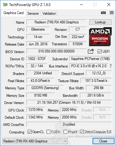 SAPPHIRE NITRO+ RX 480 OC 8GB 14. Overclock 3