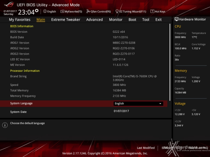 ASUS ROG MAXIMUS IX HERO 7. UEFI BIOS  -  Impostazioni generali 2