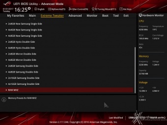 ASUS ROG MAXIMUS IX FORMULA 8. UEFI BIOS - Extreme Tweaker 19