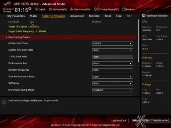 ASUS ROG CROSSHAIR VI HERO 9. UEFI BIOS - Extreme Tweaker 1