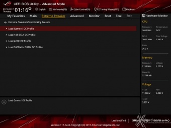 ASUS ROG CROSSHAIR VI HERO 9. UEFI BIOS - Extreme Tweaker 2