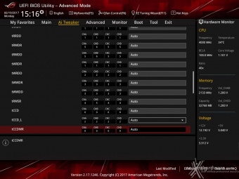 ASUS ROG STRIX X299-E GAMING 8. UEFI BIOS - AI Tweaker 13