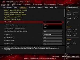 ASUS ROG STRIX X299-E GAMING 8. UEFI BIOS - AI Tweaker 1