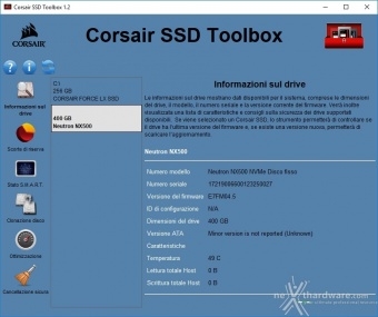 CORSAIR Neutron NX500 400GB 3. Firmware - TRIM - CORSAIR SSD Toolbox 2