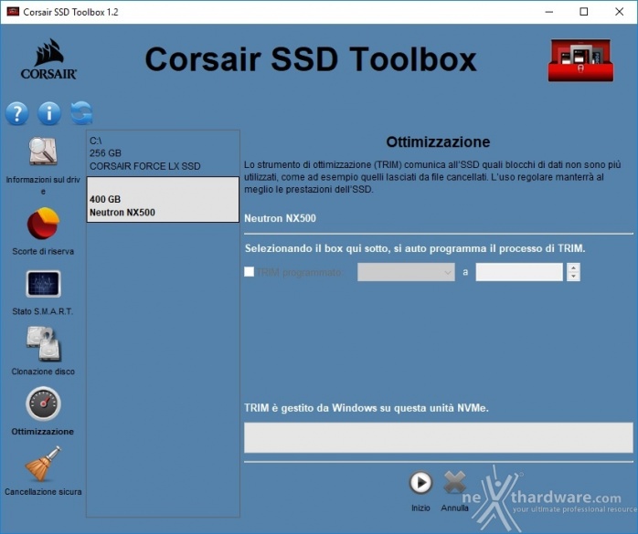 CORSAIR Neutron NX500 400GB 3. Firmware - TRIM - CORSAIR SSD Toolbox 11