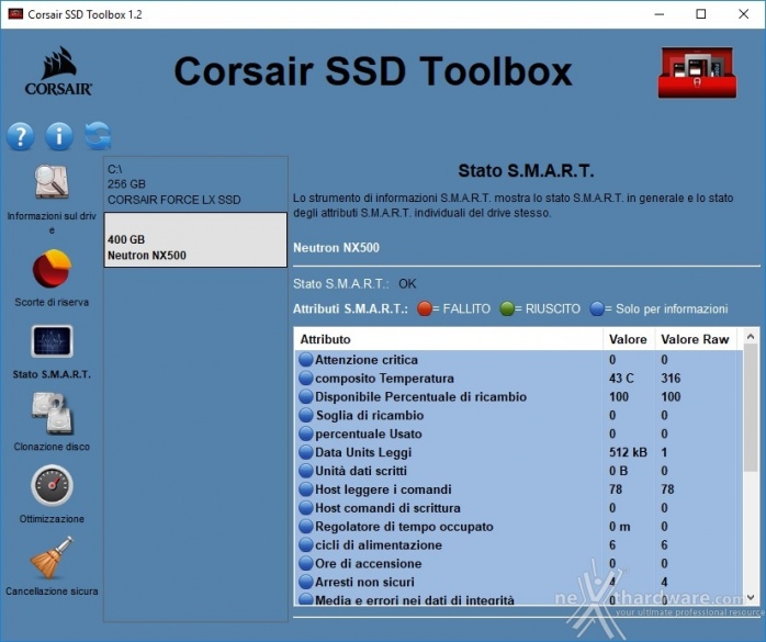 CORSAIR Neutron NX500 400GB 3. Firmware - TRIM - CORSAIR SSD Toolbox 9