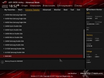 ASUS ROG MAXIMUS X FORMULA 8. UEFI BIOS - Extreme Tweaker 22