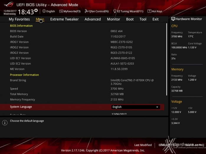 ASUS ROG MAXIMUS X FORMULA 7. UEFI BIOS  -  Impostazioni generali 5