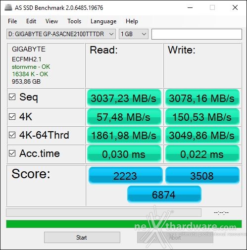 AORUS RGB AIC NVMe SSD 1TB 12. AS SSD Benchmark 3