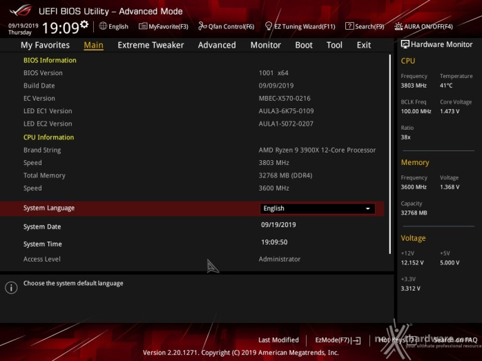 ASUS ROG Crosshair VIII Formula 6. UEFI BIOS  -  Impostazioni generali 1