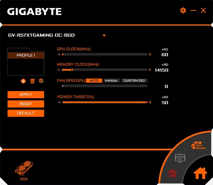 GIGABYTE Radeon RX 5700 XT GAMING OC 13. Overclock 3