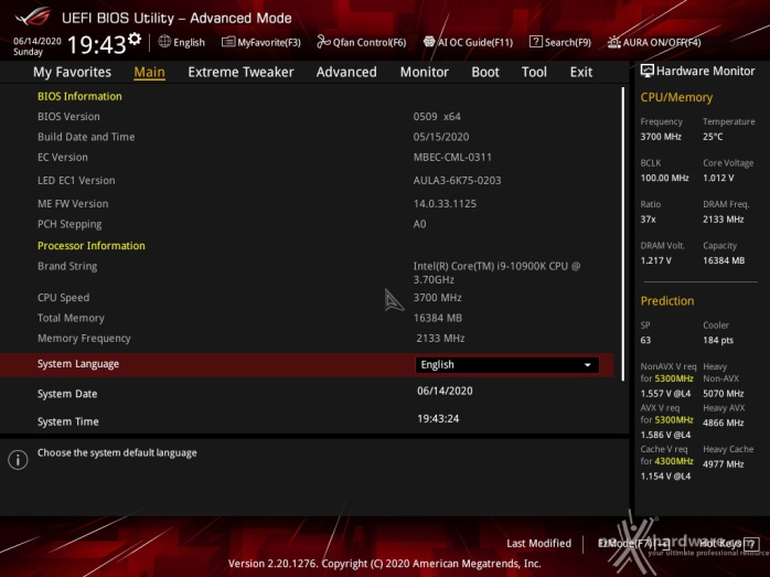 ASUS ROG MAXIMUS XII APEX 7. UEFI BIOS  -  Impostazioni generali 2