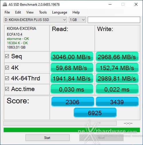 KIOXIA EXCERIA PLUS 2TB 12. AS SSD Benchmark 3