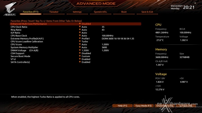 GIGABYTE Z590 AORUS MASTER 7. UEFI BIOS  -  Impostazioni generali 3