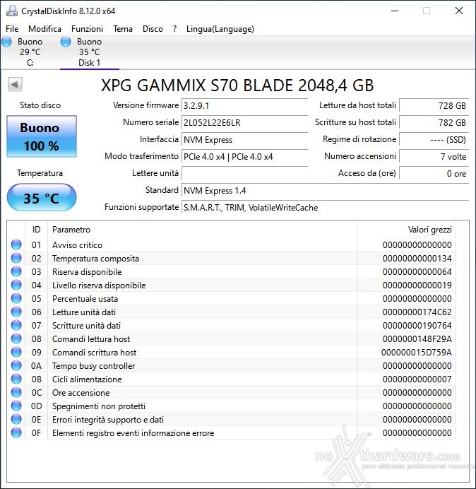 ADATA XPG GAMMIX S70 BLADE 2TB | 2. Firmware - TRIM - SSD ToolBox |  Recensione