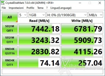 ADATA XPG GAMMIX S70 BLADE 2TB 10. CrystalDiskMark 7.0.0 3