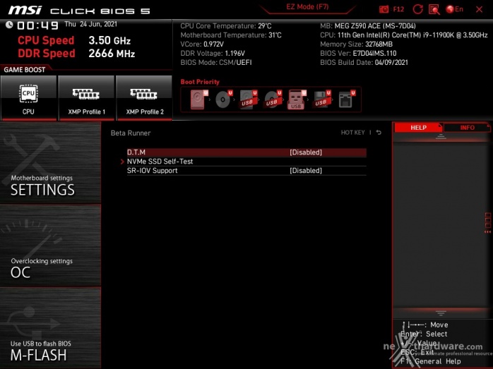 MSI MEG Z590 ACE 7. MSI Click BIOS 5 -  Impostazioni generali 11