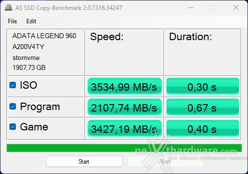 ADATA LEGEND 960 2TB 11. AS SSD Benchmark 4