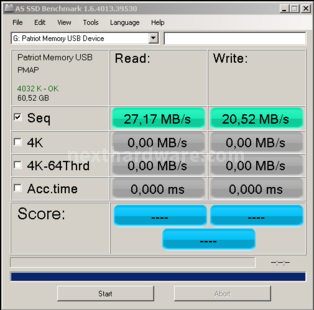 Patriot Supersonic 64GB 9. Test: AS SSD BenchMark 1.6.4013 3