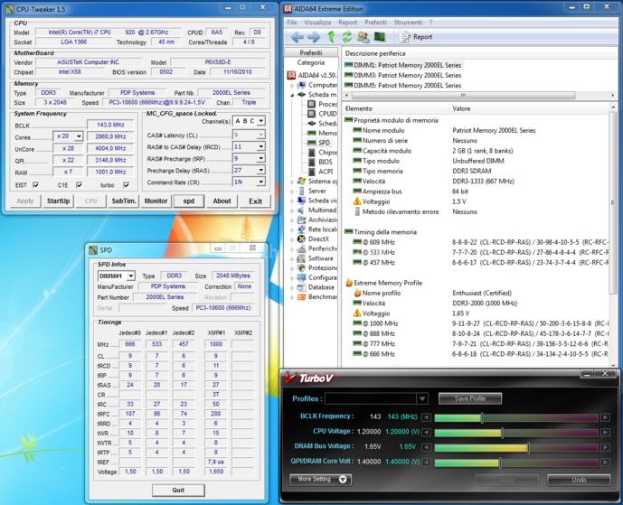 Patriot Viper Xtreme: DDR3 PC16000 a 2000MHz 2. Specifiche Tecniche e SPD 3