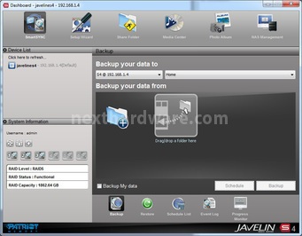 Patriot Javelin S4 5. Software Javelin Dashboard e Funzionalità Aggiuntive 5