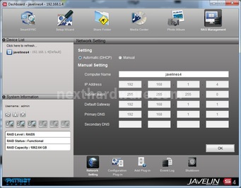 Patriot Javelin S4 5. Software Javelin Dashboard e Funzionalità Aggiuntive 2