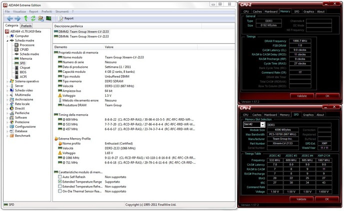 Team Group Xtreem LV 2133MHz 2x4GB 2. SPD e profilo XMP 2