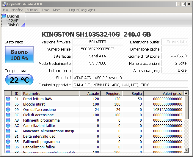 Kingston HyperX 3K 240GB 3. Firmware - TRIM -  Overprovisioning 1