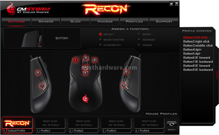 CM Storm Recon 3. Software di gestione 1