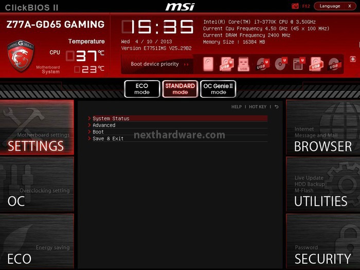 MSI Z77A-GD65 Gaming 5. Click  BIOS II - Parte prima 2