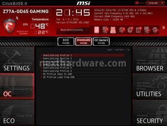 MSI Z77A-GD65 Gaming 5. Click  BIOS II - Parte prima 10