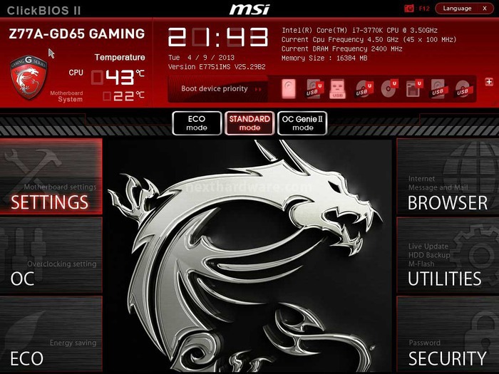 MSI Z77A-GD65 Gaming 5. Click  BIOS II - Parte prima 1