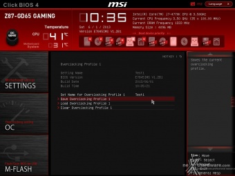 MSI Z87-GD65 Gaming e Intel Core i7-4770K 9. MSI Click BIOS 4 - Overclock 11