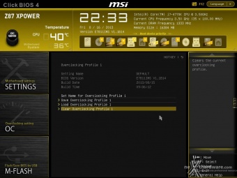 MSI Z87 Xpower 9. MSI Click BIOS 4 - Overclock 14