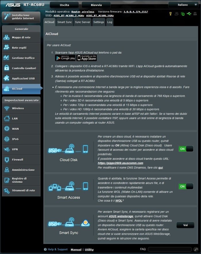 ASUS RT-AC68U & PCE-AC68 6. Applicazioni USB & AiCloud 17