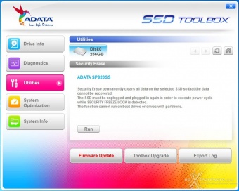 ADATA Premier Pro SP920 256GB 3. Firmware - Trim - Overprovisioning 2
